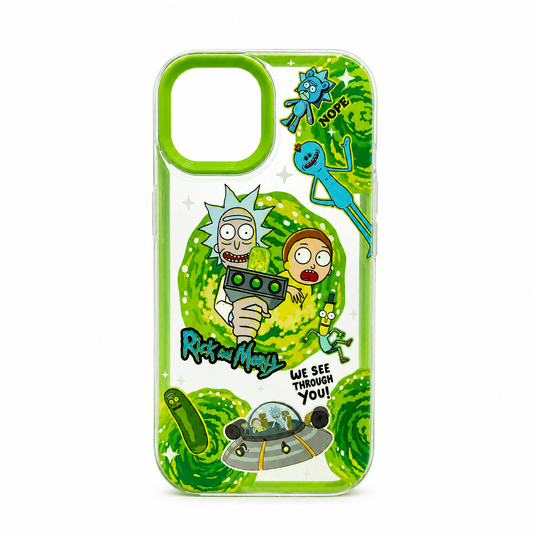 Funda Rick and Morty Portal Oficial Clear para iPhone 13 14 15