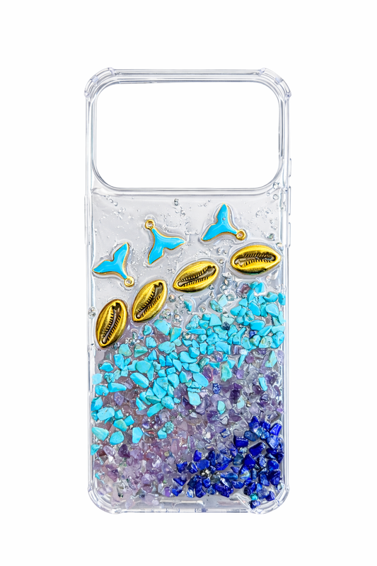 Funda Transparente Premium con Piedras Naturales para iPhone 17 Pro Max