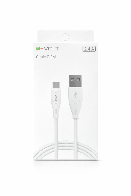 Cable USB a USB-C U-VOLT (2 Metros) | Carga Rápida 2.4A