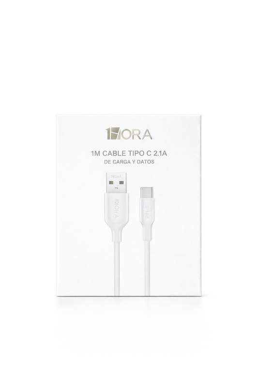Cable USB a USB-C 1Hora (1 Metro) | Carga y Datos 2.1A