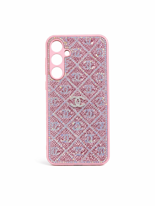 Funda Rosa Diamantes Acolchada de Lujo para Samsung A35 - A55