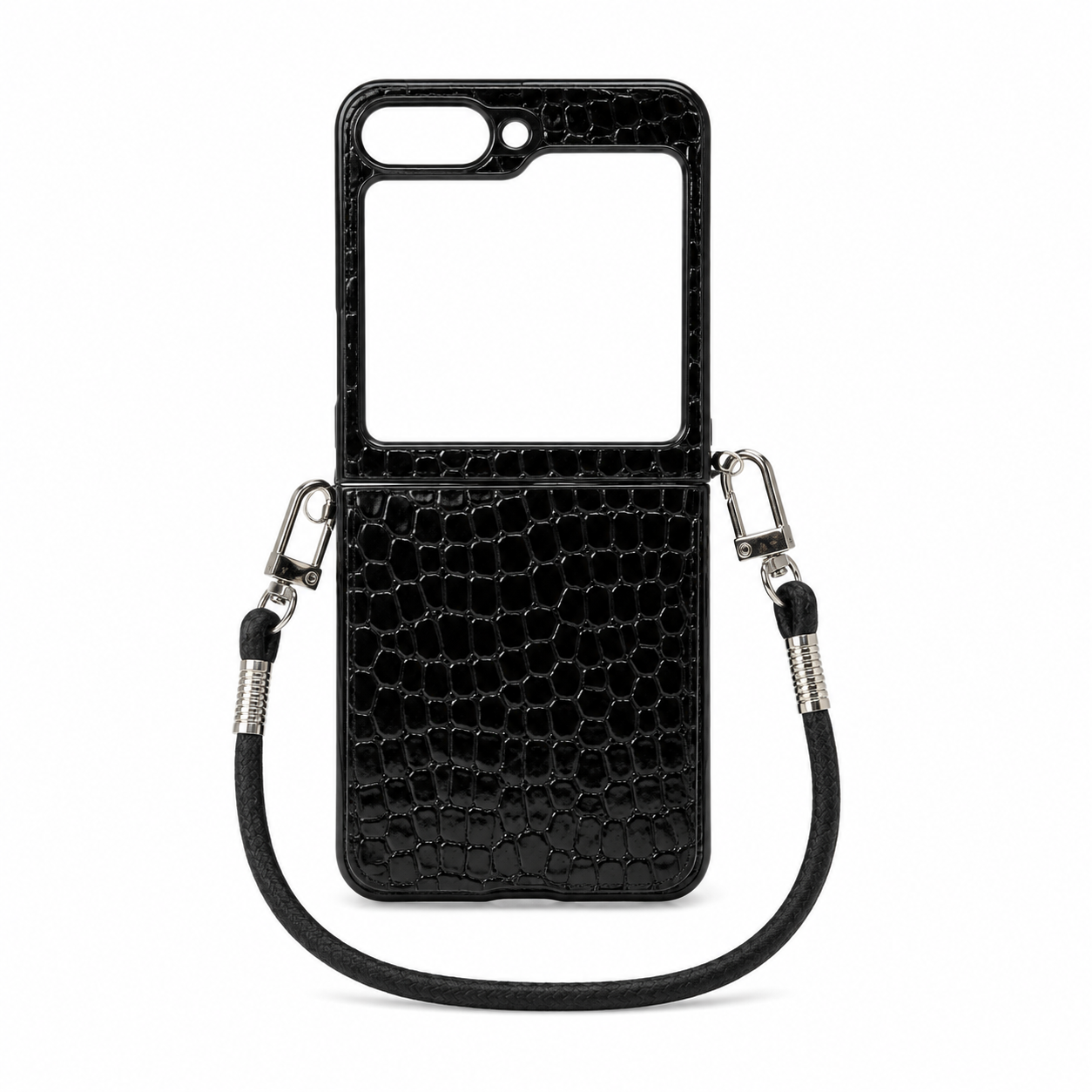 Funda Cuero Croco Crossbody Correa para Samsung Z Flip 5