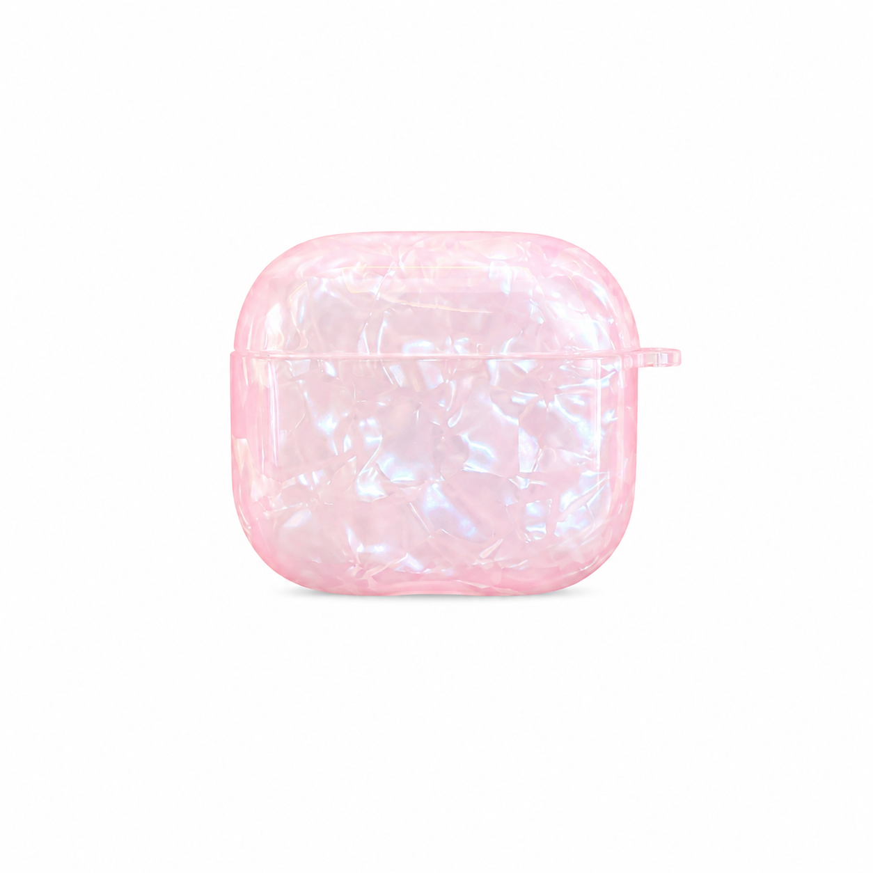 Funda AirPods 4 Nácar Iridiscente Holográfica Mosquetón