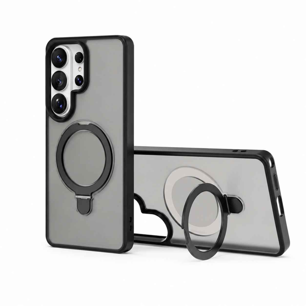 Funda Esmerilada Magnética Ring Soporte para Samsung S23 FE