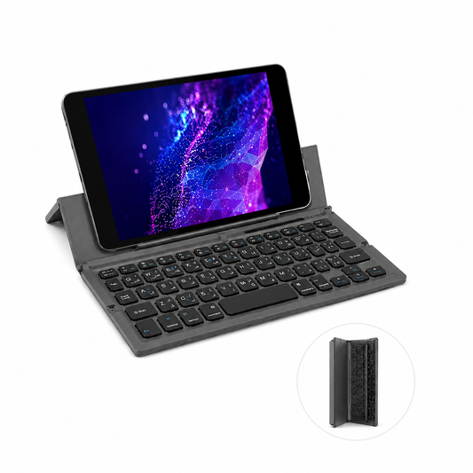 Teclado Bluetooth Plegable con Touchpad y Soporte Universal