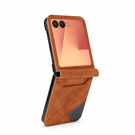 Funda Ejecutiva de Piel con Tarjetero para Samsung Z Flip 7