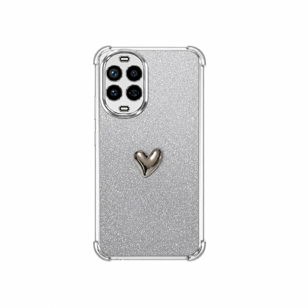 Funda Glitter con Relieve de Corazón para Huawei Nova 13 Pro