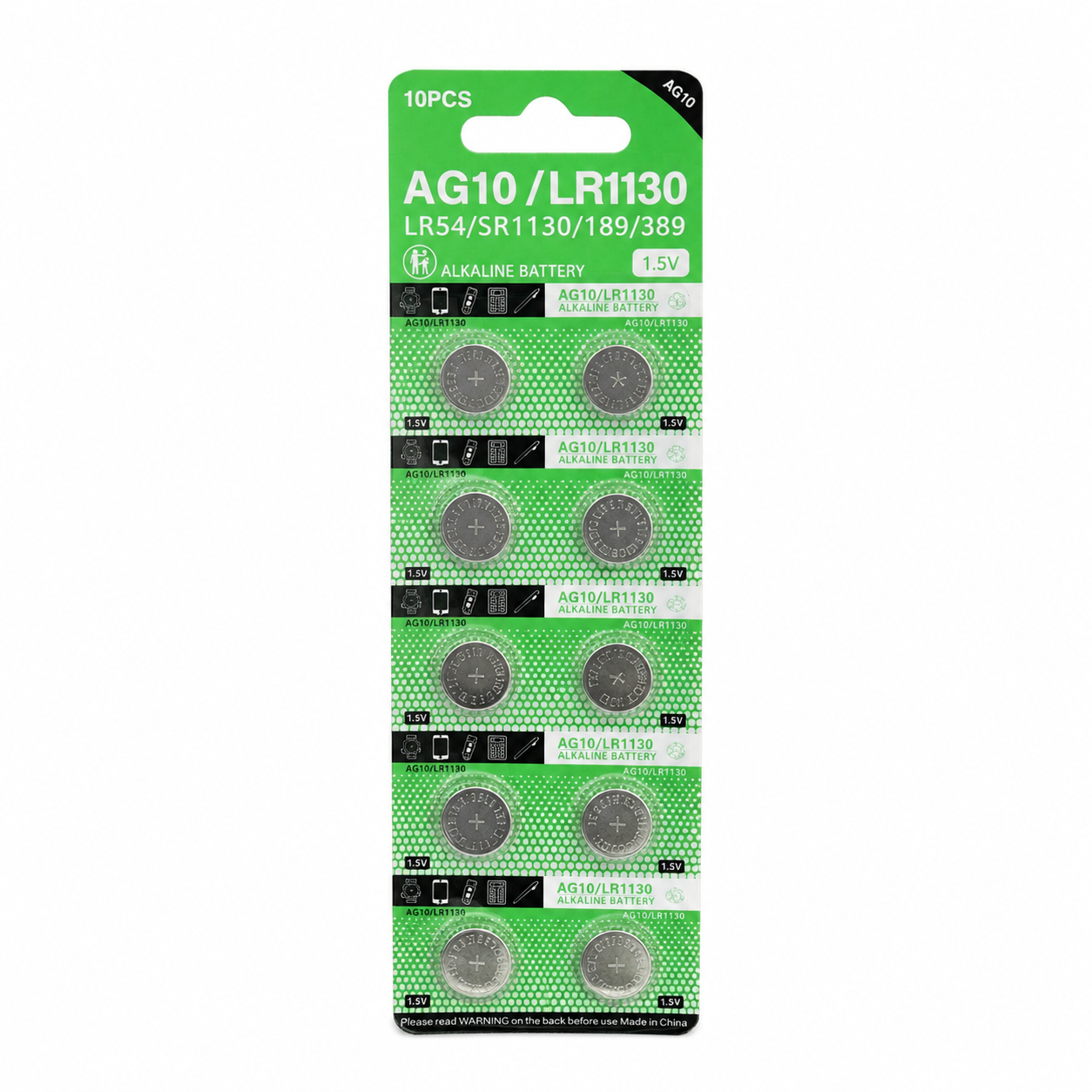 Pila Botón AG10 LR1130 Alcalina 1.5V Pack