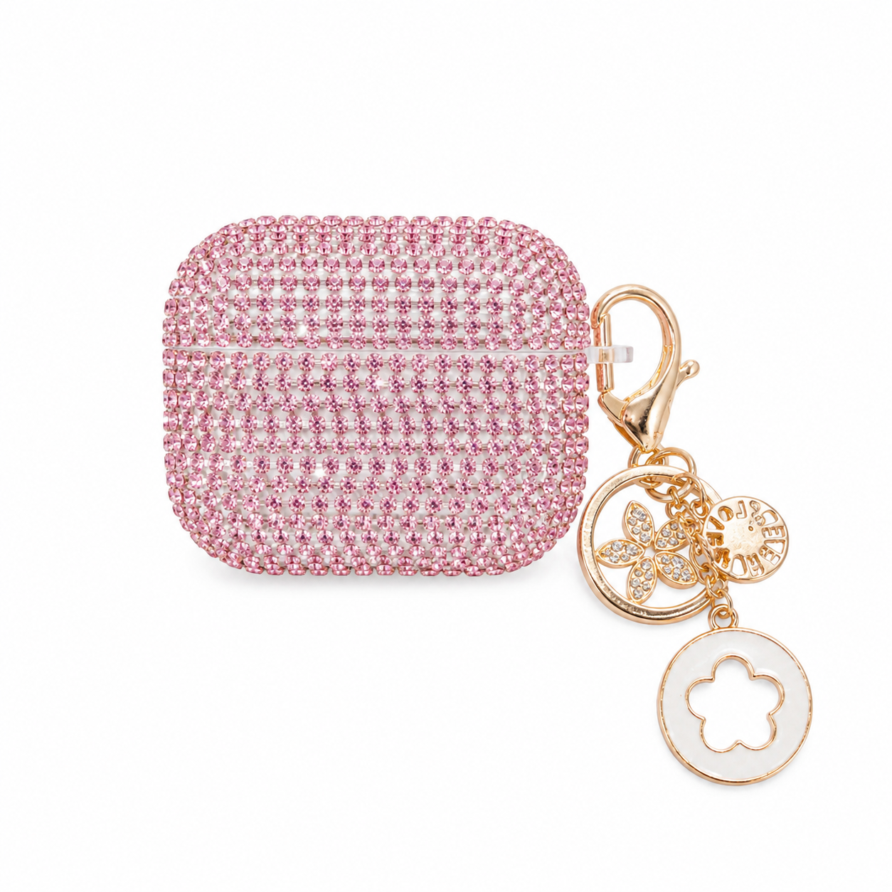 Funda Cristales Full Cover Dije Flor Oro AirPods Pro 3