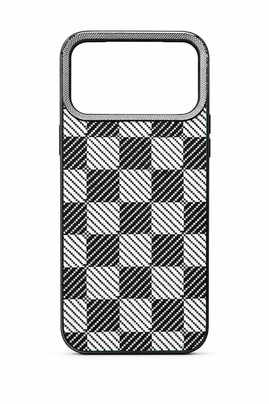 Funda Carbon Texture Checkered Edition para iPhone 17 Pro Max