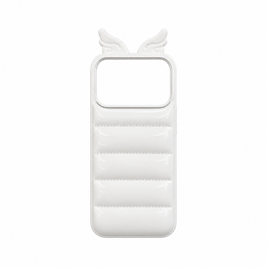 Funda Puffer Alas Ángel Acolchada 3D iPhone 17 Pro Max