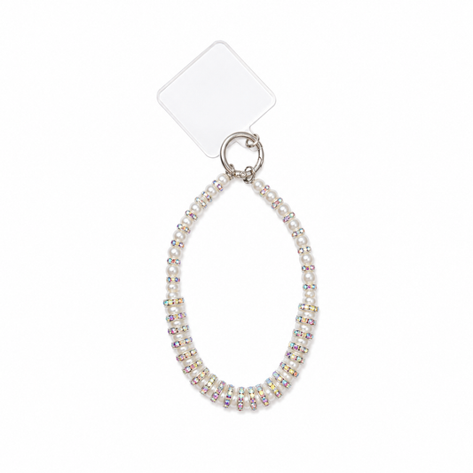 Pulsera Celular Perlas Rondelas Iridiscentes Universal