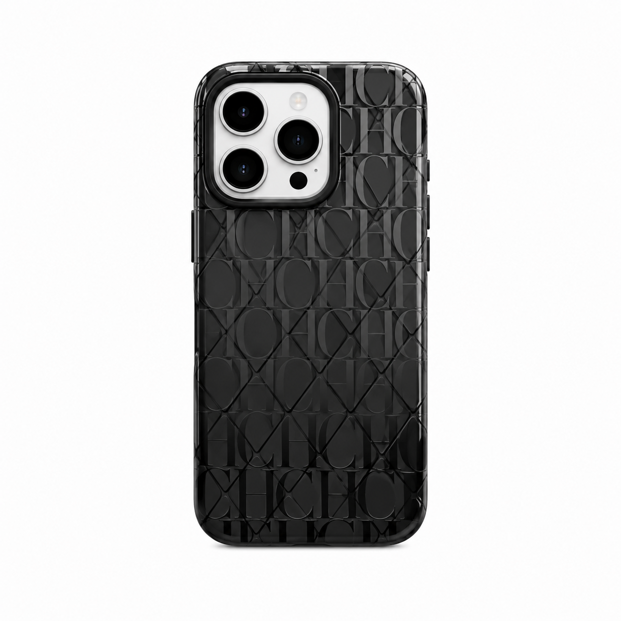 Funda de Lujo con Textura Capitonada y Monograma para iPhone 17 Pro Max