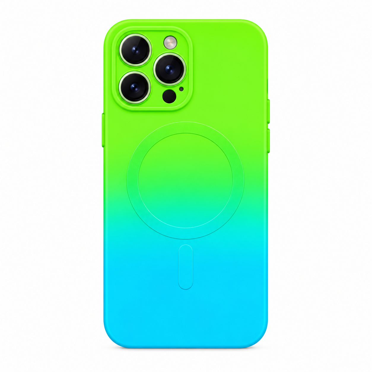 Funda Degradado Neón Verde Azul Magnética iPhone 14 Pro Max