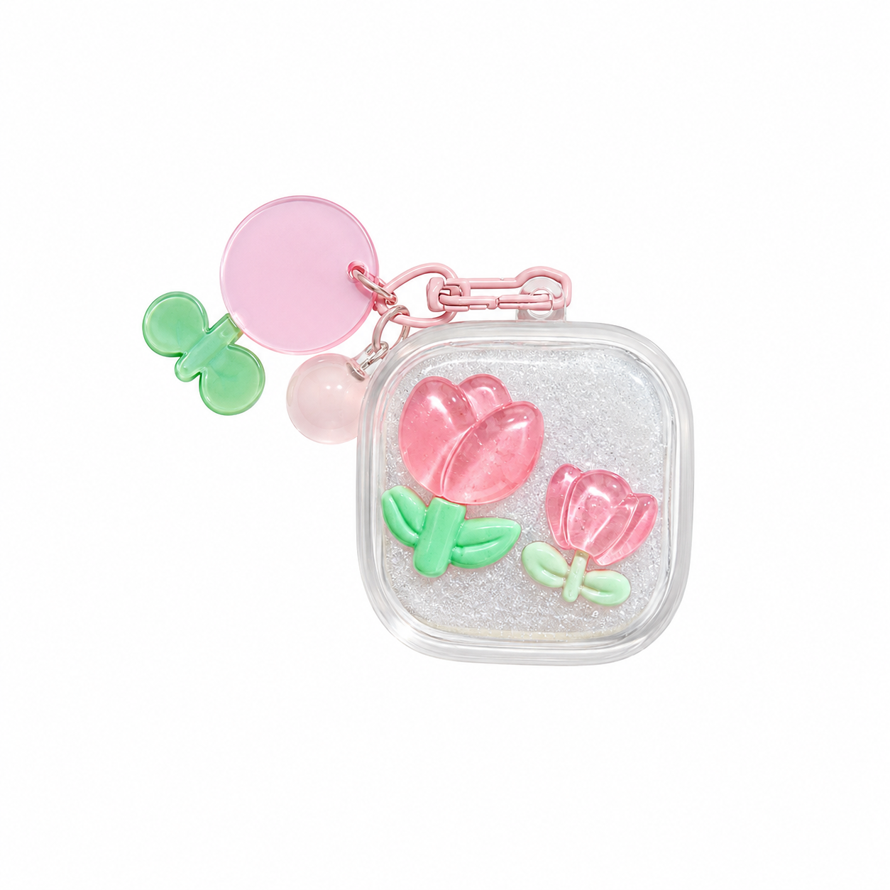 Funda Glitter Floral con Dijes para Galaxy Buds 4/4 Pro
