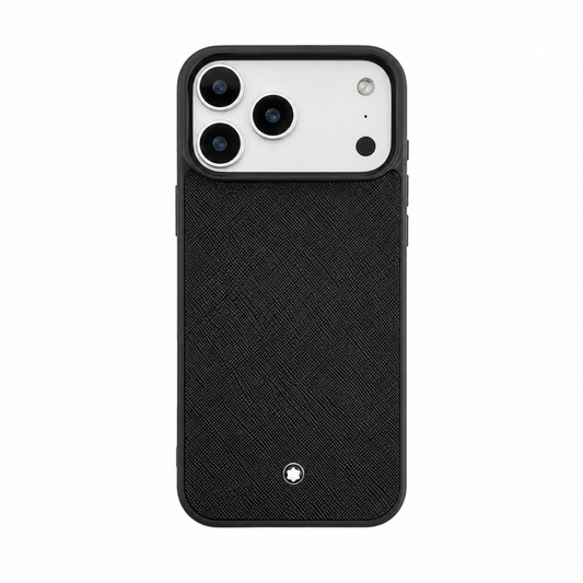 Funda de Piel Saffiano con Emblema para iPhone 17 Pro Max