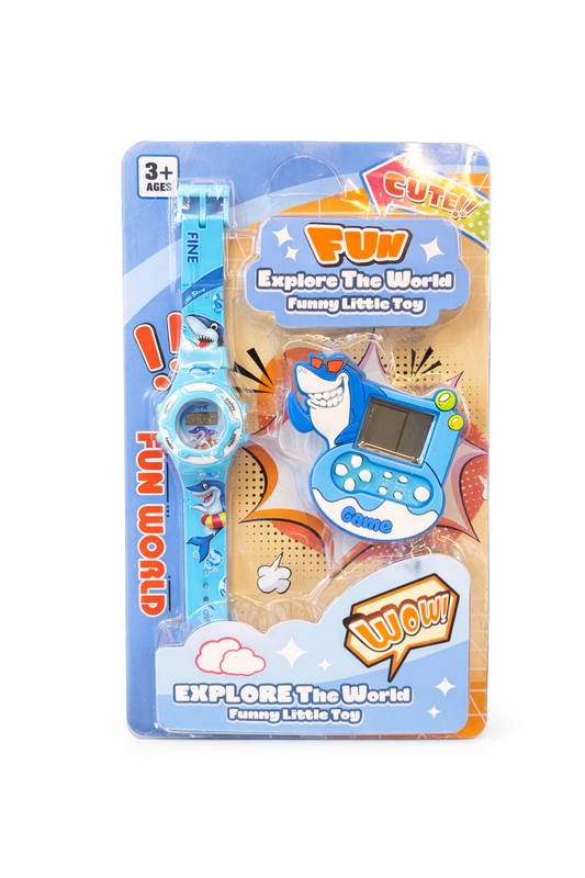 Set Fun World Reloj Digital y Mini Consola Shark