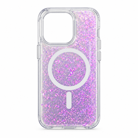 Funda Glitter Líquido Rosa Púrpura Magnética iPhone 15 Pro