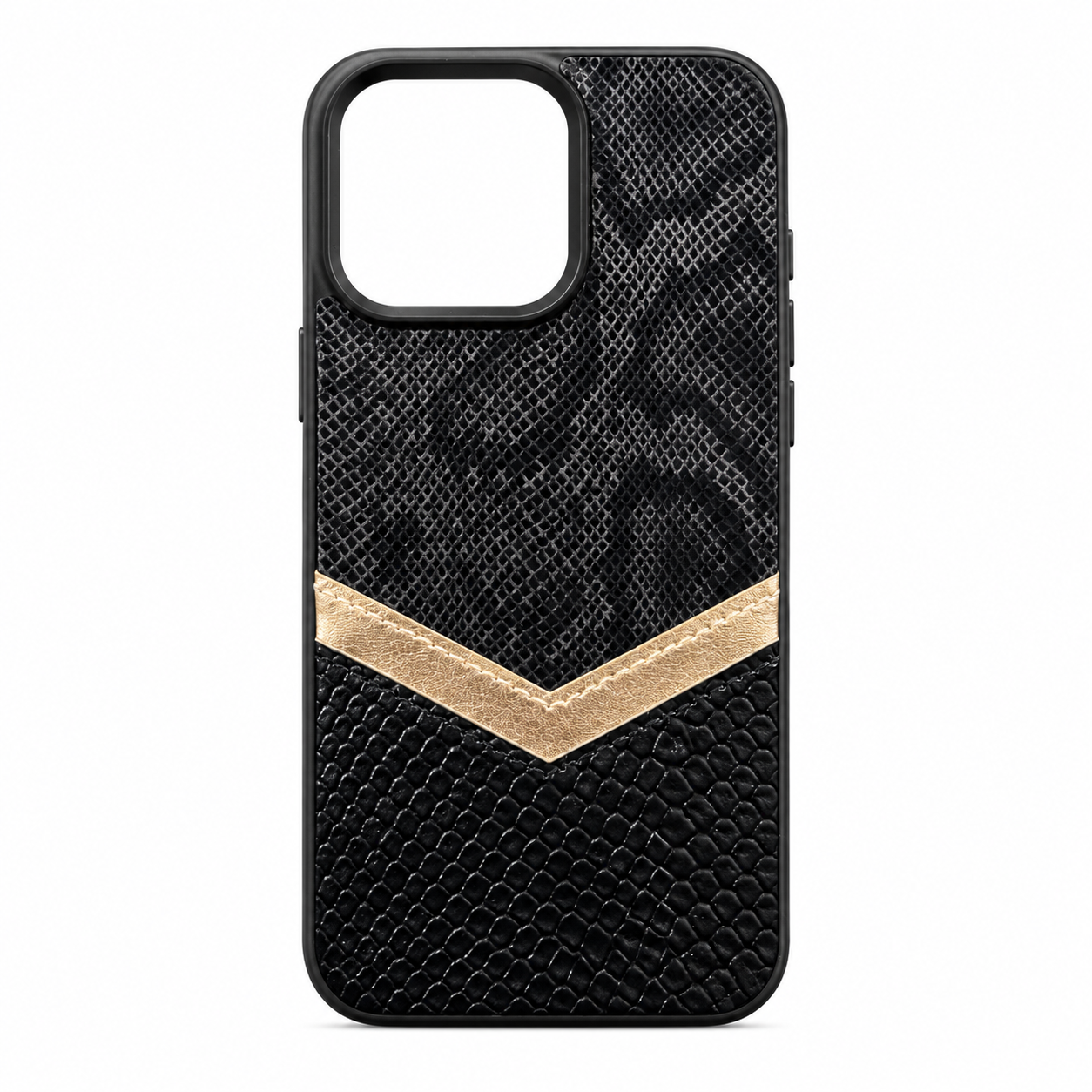 Funda iPhone 15 Pro Max Piel Serpiente Detalle Dorado