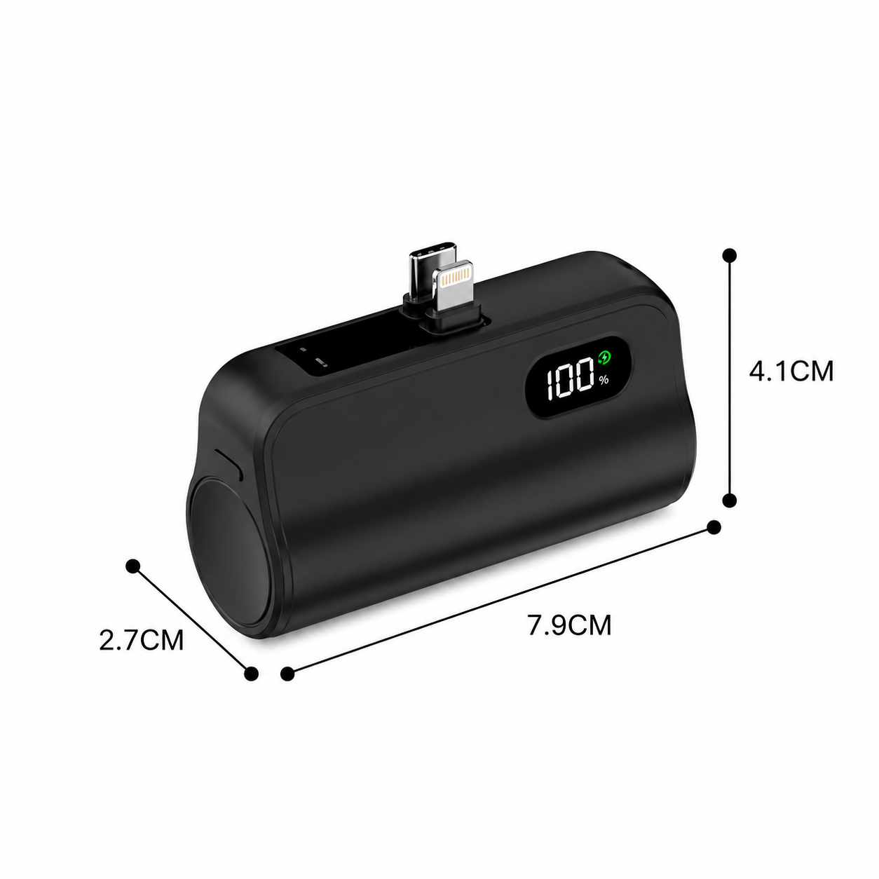 Batería 5000 mAh USB-C Y Lightning Pantalla LED 2 en 1