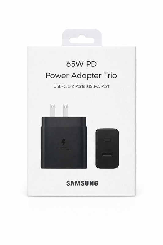Adaptador de Corriente 65W Power Adapter Trio (2 USB-C + 1 USB-A)