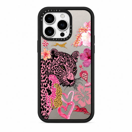 Funda Anti-Impacto Leopardo Rosa y Flores para iPhone 17 Pro Max