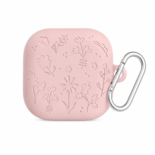 Funda de Silicona con Relieve Floral para Galaxy Buds 4 / 4 Pro