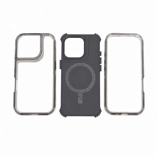 Funda Crystal Glitter Mag-Series con Protección Reforzada para iPhone 16 Pro