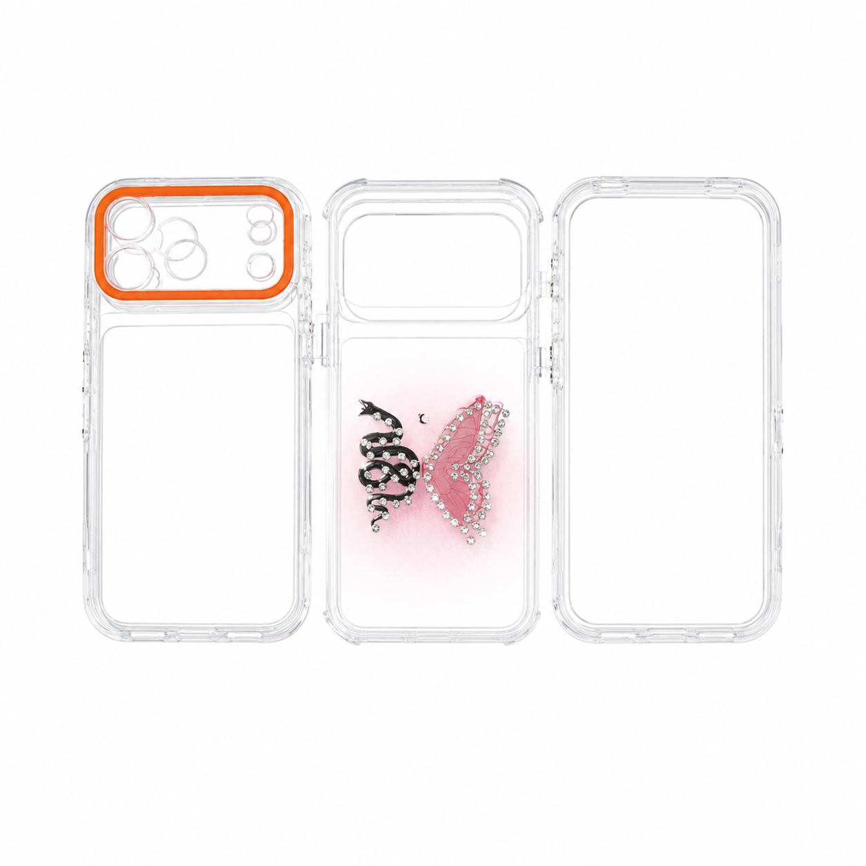 Funda Transparente Mariposa con Pedreria para iPhone 17 Pro Max