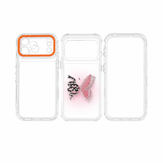 Funda Transparente Mariposa con Pedreria para iPhone 17 Pro Max