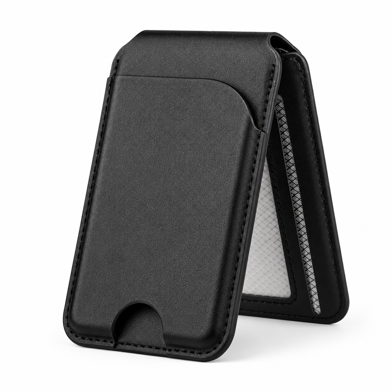 Tarjetero Magnético de Piel con Soporte Multiposición para iPhone