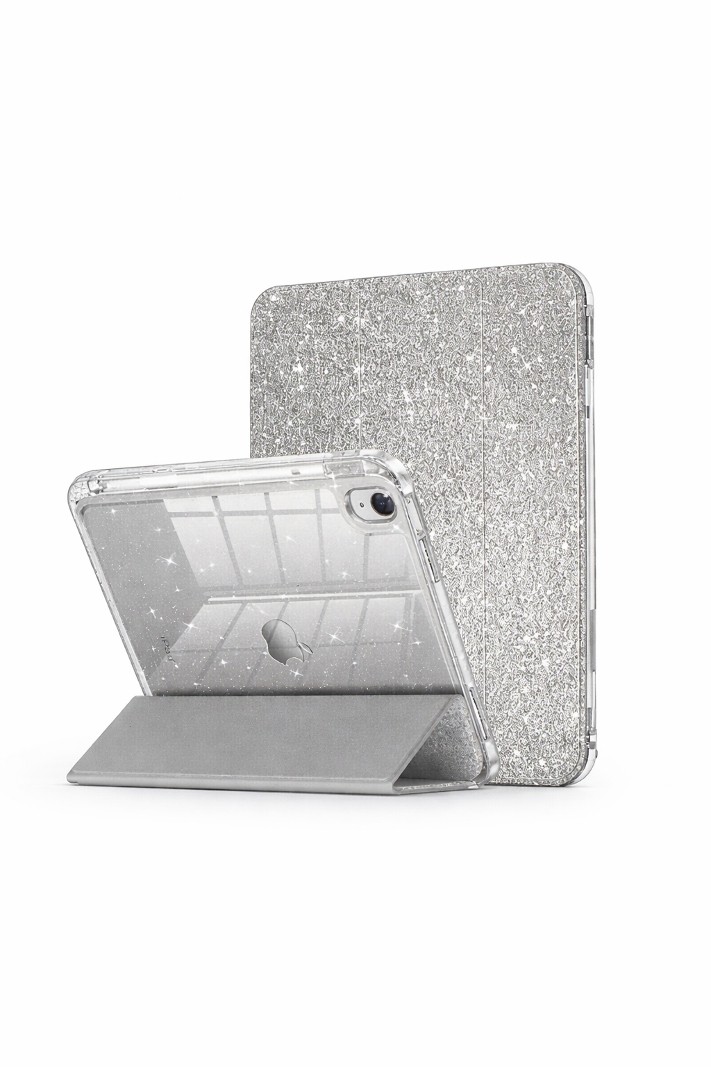 Funda Smart Case con Brillos y Soporte Plegable para iPad A16 - 10 - 11 Generación