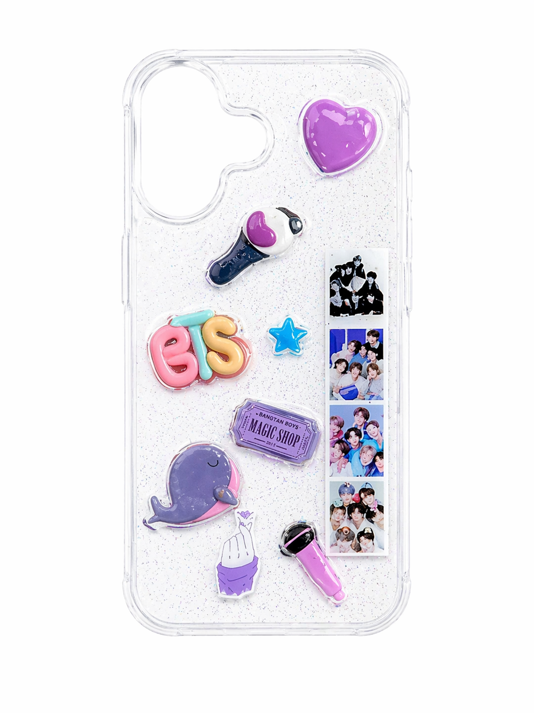 Funda Relieve 3D K-Pop Glitter para iPhone 17