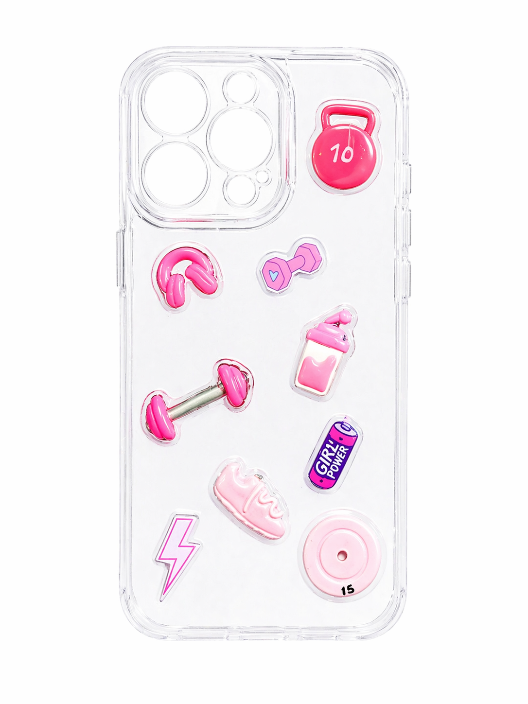 Funda Transparente Gym Girl 3D para iPhone 15 Pro Max