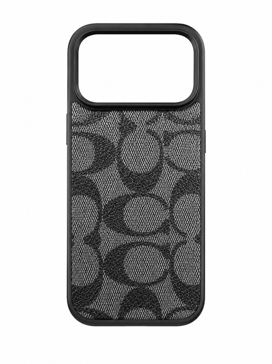 Funda con Textura de Lona y Monograma para iPhone 17 Pro