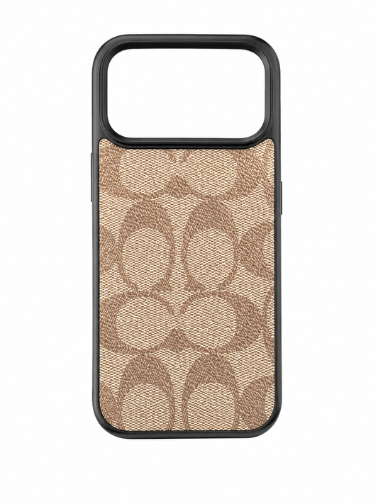 Funda con Textura de Lona y Monograma para iPhone 17 Pro Max