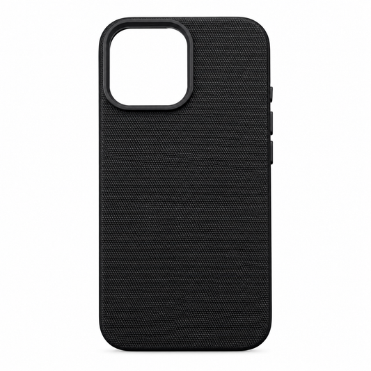 Funda Tejido Canvas Marco Metálico para iPhone 16 Pro Max