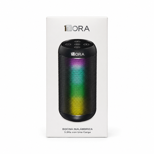 Bocina Bluetooth 1HORA RGB LED 10W TF USB AUX BOC242