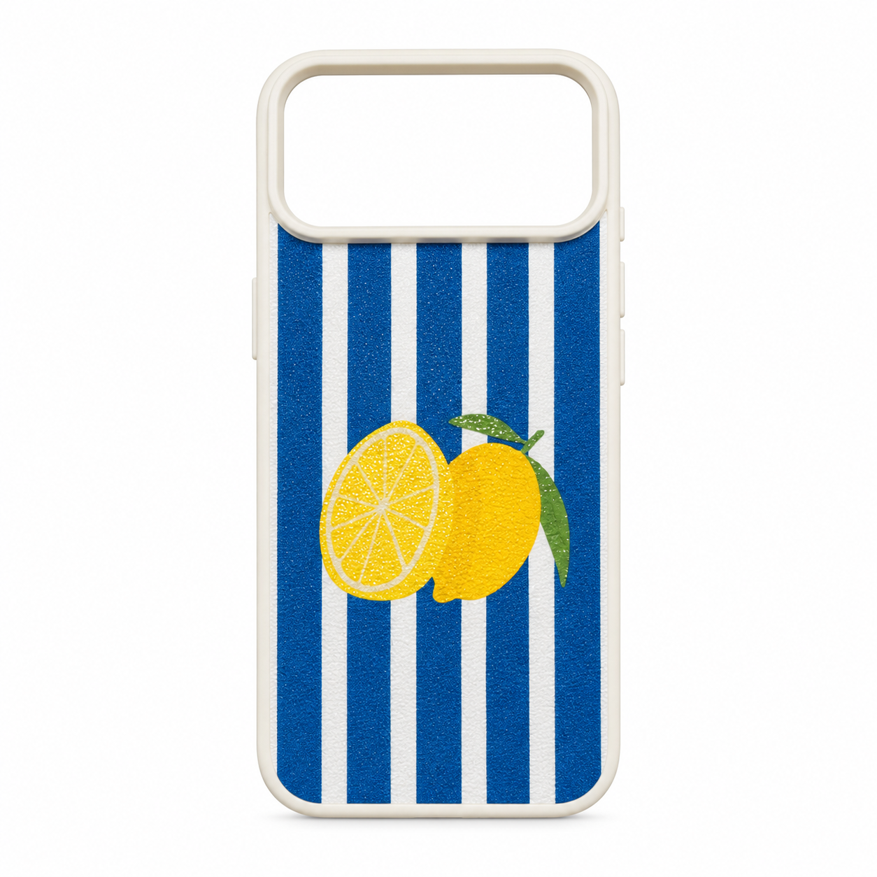 Funda Náutica Limones Rayas Azul iPhone 17 Pro Max 18 Pro Max