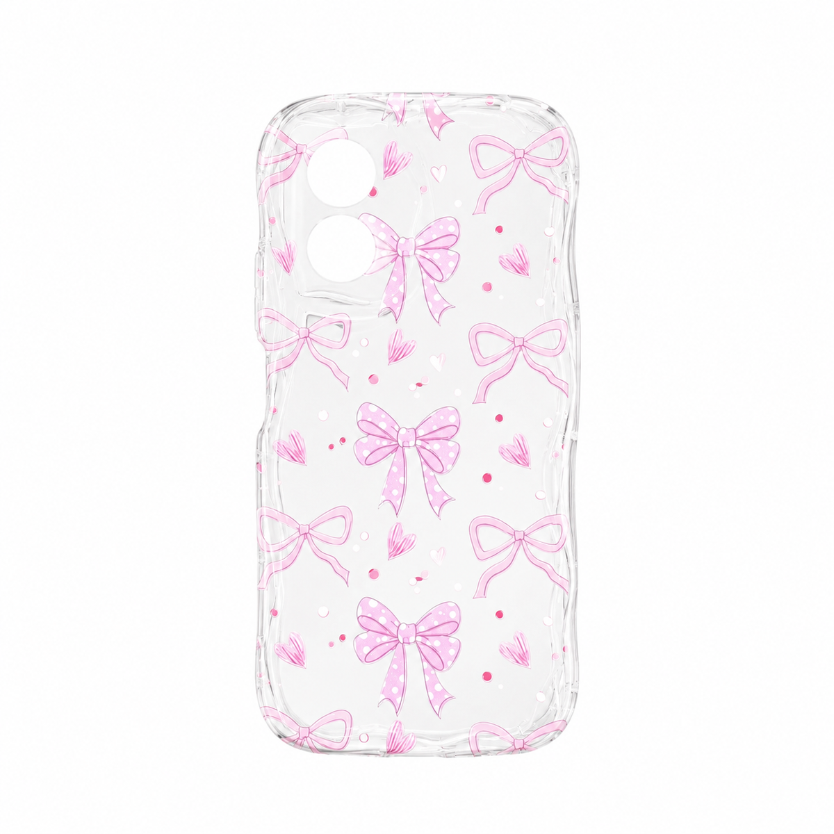 Funda Coquette Moños Wavy Edge Transparente Oppo A18 A38