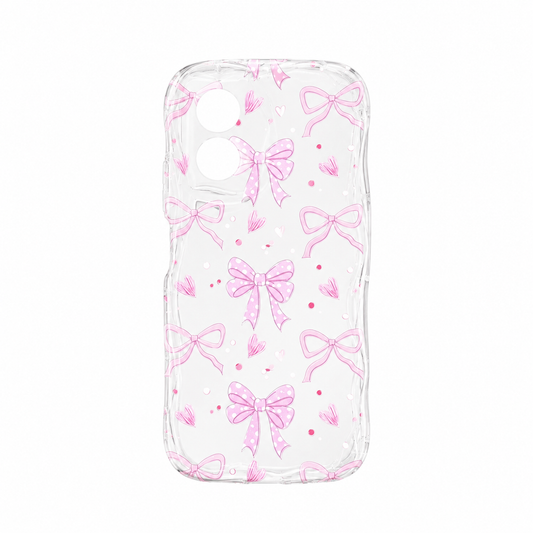 Funda Coquette Moños Wavy Edge Transparente Oppo A18 A38