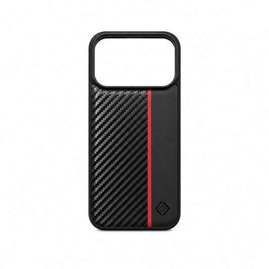 Funda Carbon Fiber Racing Stripe para iPhone 17 Pro Max
