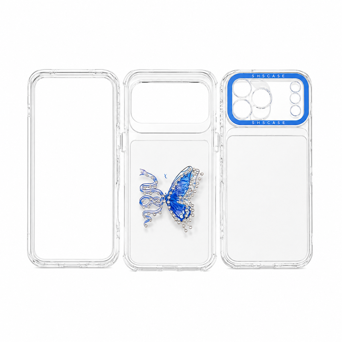 Funda Transparente Mariposa con Pedreria para iPhone 17 Pro Max