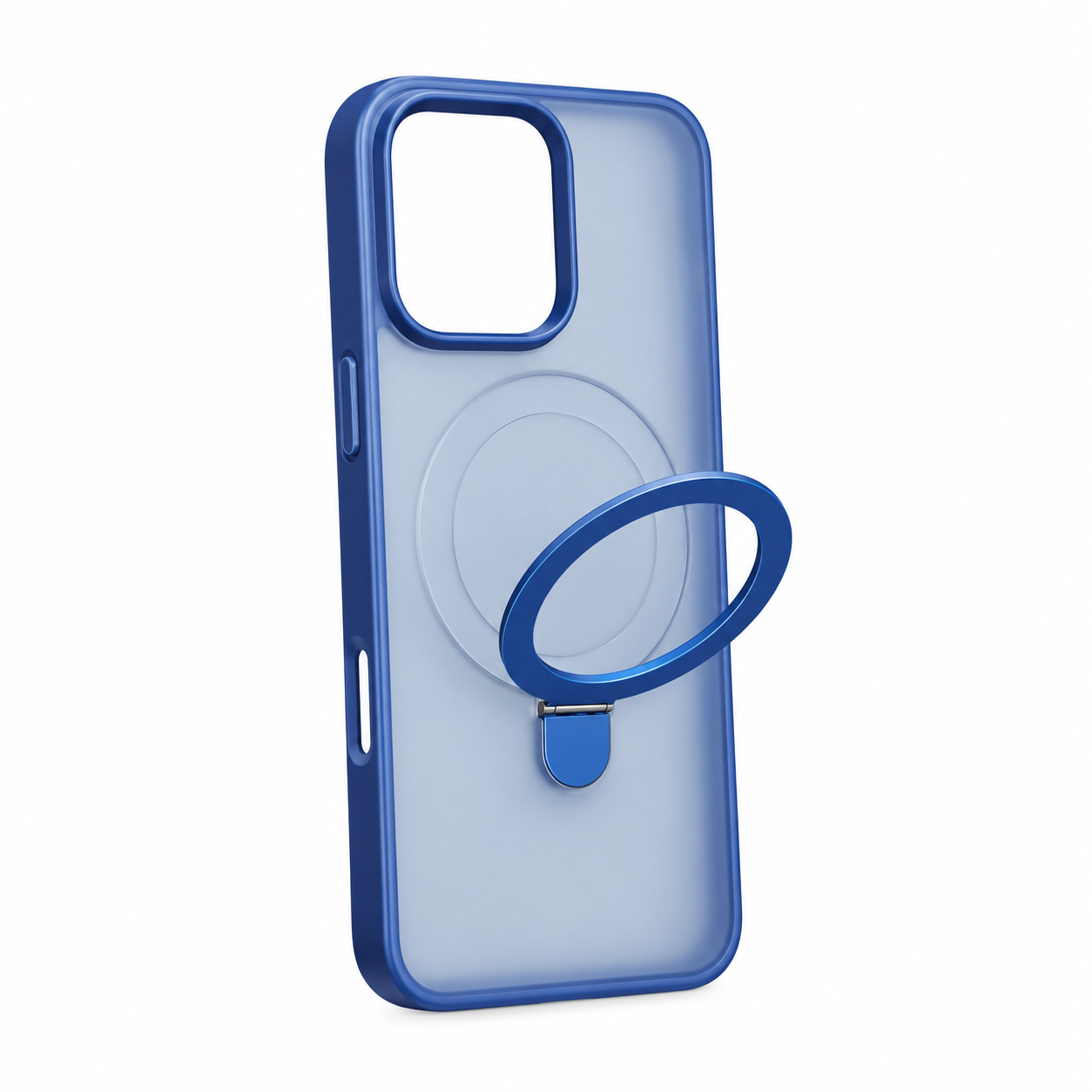 Funda Mate Azul Anillo Magnético Kickstand iPhone 16 Pro Max