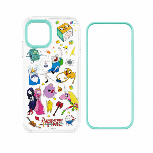 Funda Adventure Time 2 Piezas Crystal para iPhone 13 14 15