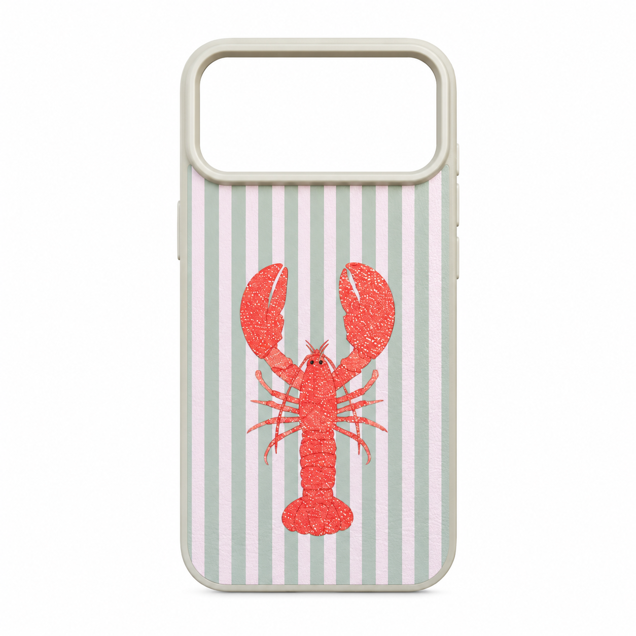 Funda Langosta Coral Rayas Pastel iPhone 17 Pro Max