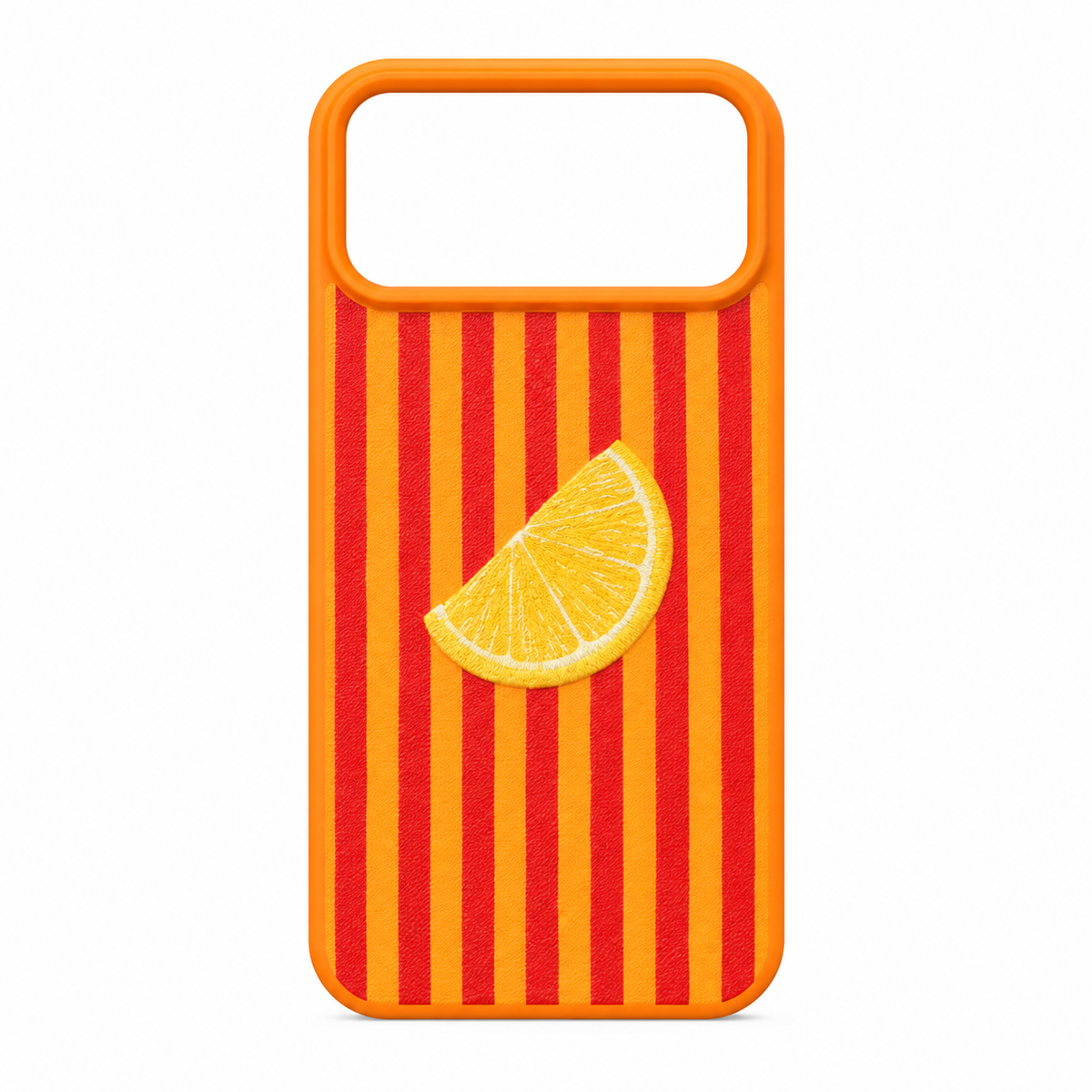Funda Rayas Rojo Naranja Rodaja Cítrico iPhone 17 Pro Max