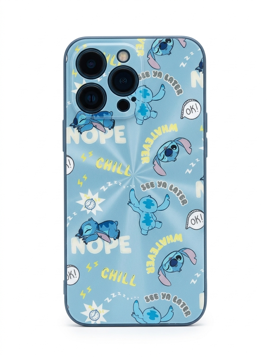 Funda Stitch Chill Prismática Tornasol para iPhone 15 Pro Max