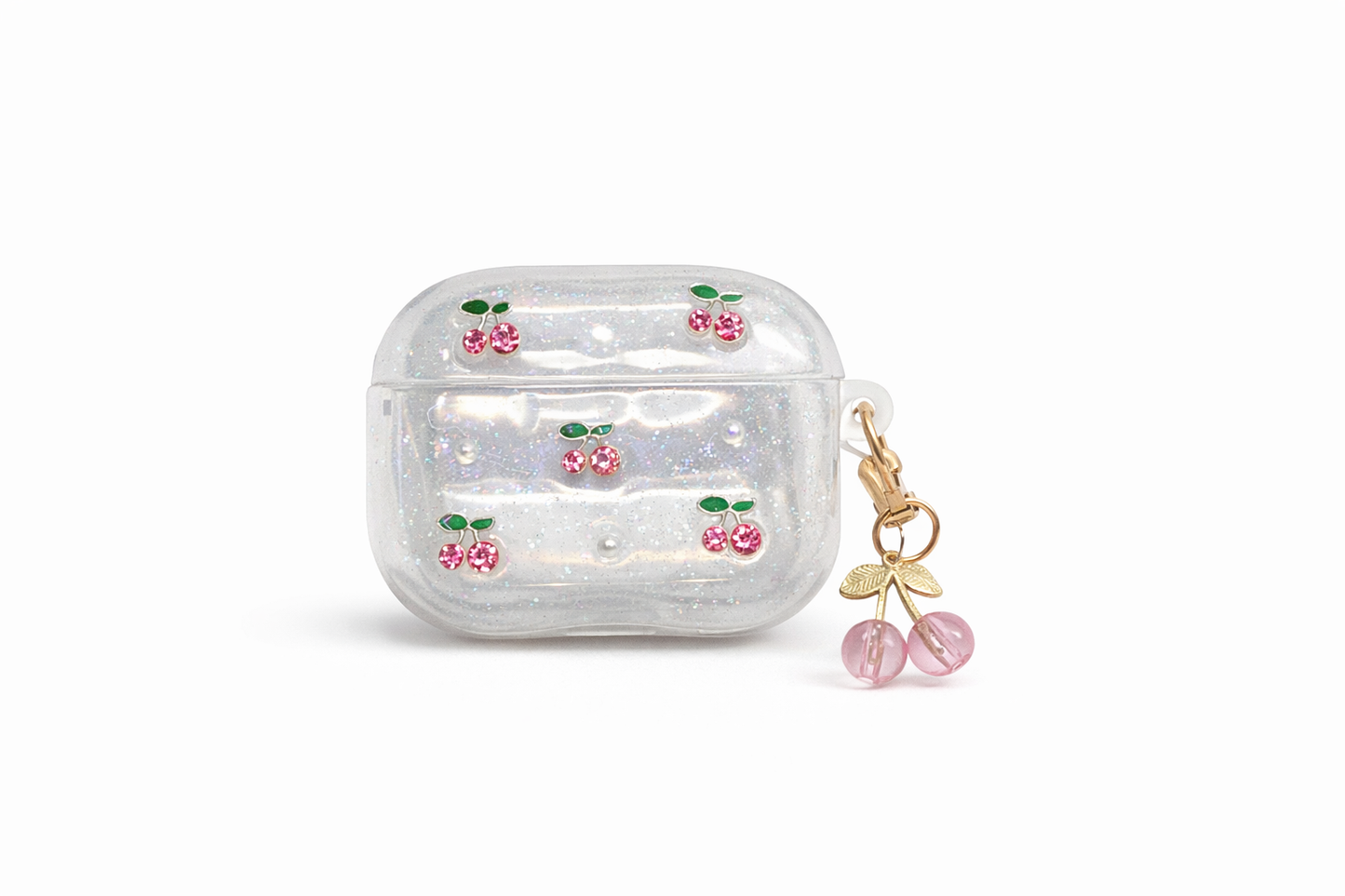 Funda Glitter Cherries con Dje de Cristal para AirPods Pro 3