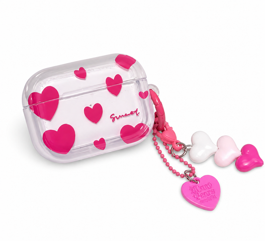 Funda Sweet Hearts con Charm para AirPods 4
